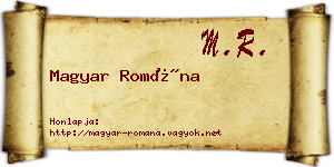 Magyar Romána névjegykártya